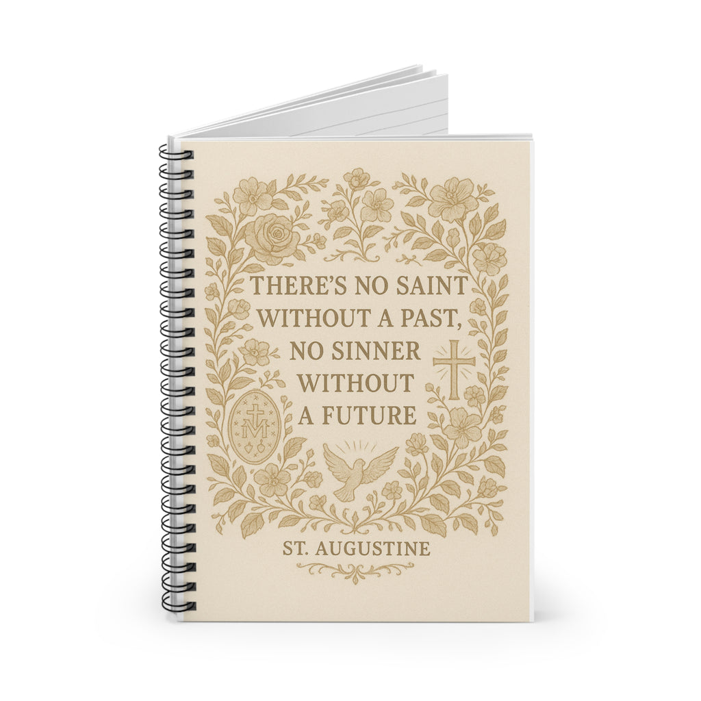 St. Augustine Quote Spiral Notebook — Floral Christian Ruled Journal