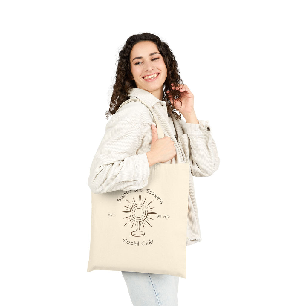Canvas Tote Bag - Saints and Sinners Social Club Catholic Tote