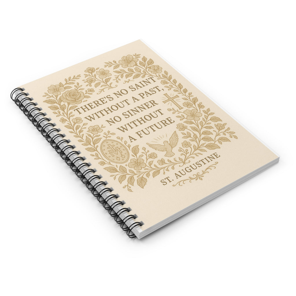 St. Augustine Quote Spiral Notebook — Floral Christian Ruled Journal